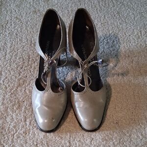 Vintage Charles Jourdan Gray Leather Shoes